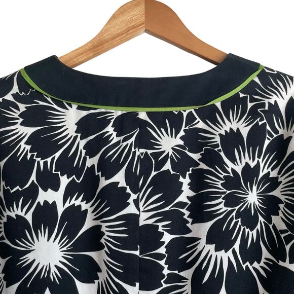 Trena by Theresa Rena Women Top 1X Black White Floral Structured Career Office - Picture 5 of 10